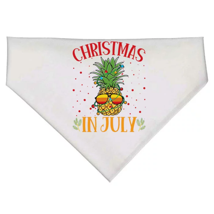 Christmas In July Pineapple Summer Holiday USA-Made Doggie Bandana