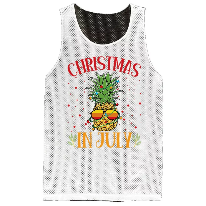 Christmas In July Pineapple Summer Holiday Mesh Reversible Basketball Jersey Tank