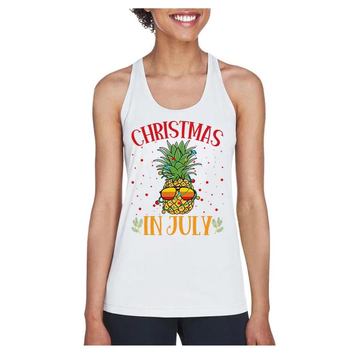 Christmas In July Pineapple Summer Holiday Women's Racerback Tank