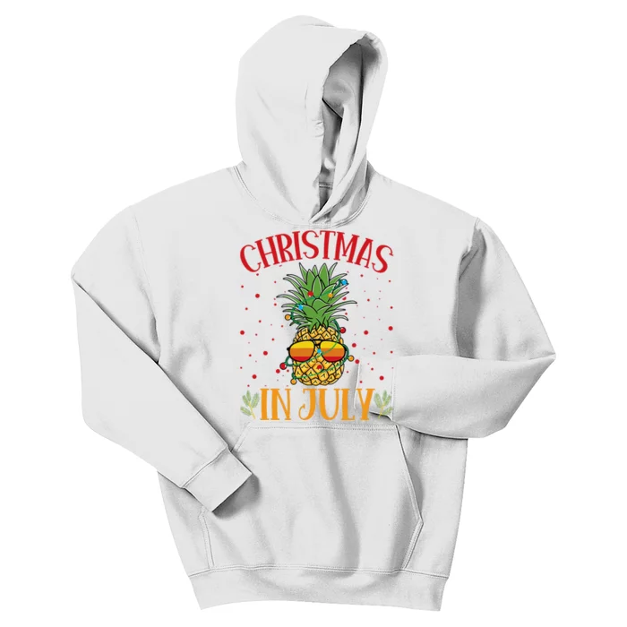 Christmas In July Pineapple Summer Holiday Kids Hoodie