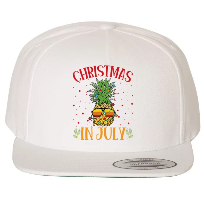 Christmas In July Pineapple Summer Holiday Wool Snapback Cap