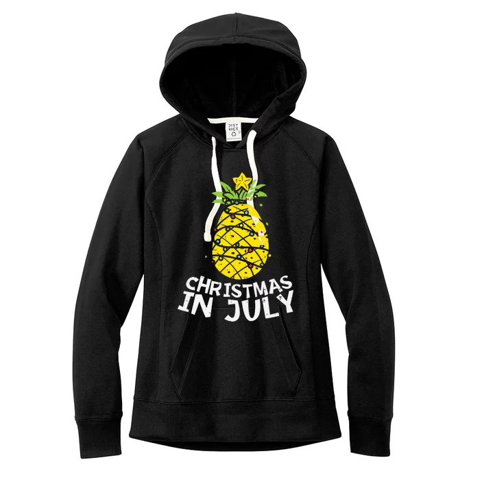 Christmas In July Pineapple Xmas Tree Summer Women's Fleece Hoodie