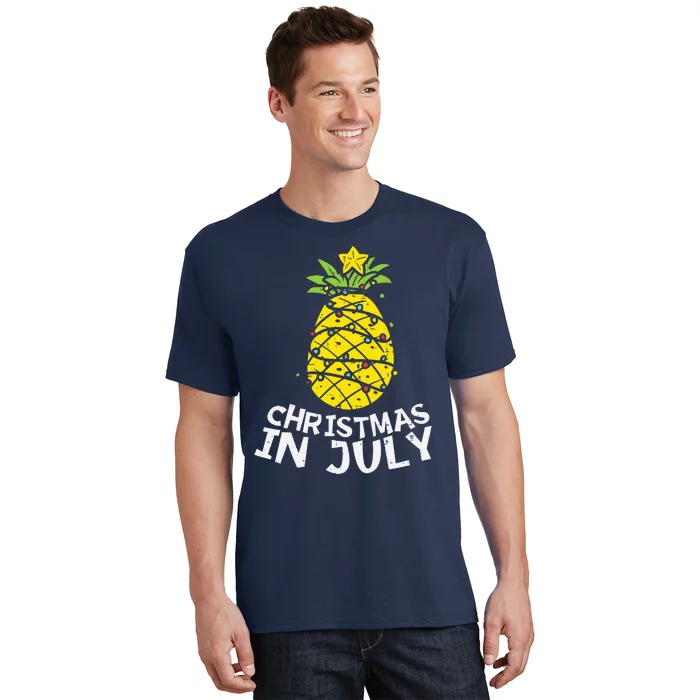 Christmas In July Pineapple Xmas Tree Summer T-Shirt