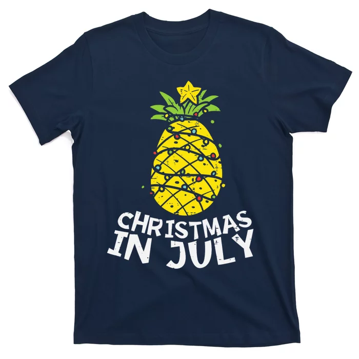 Christmas In July Pineapple Xmas Tree Summer T-Shirt