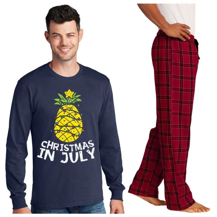 Christmas In July Pineapple Xmas Tree Summer Long Sleeve Pajama Set