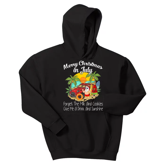 Christmas In July Pool Party Santa Vacation Kids Hoodie