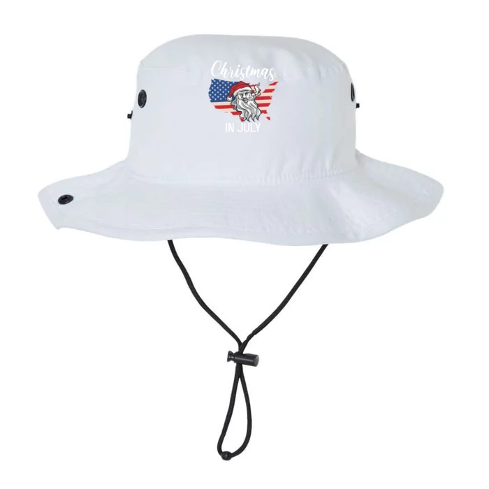 Christmas In July Santa 4th Of July American Flag Patriotici Gift Legacy Cool Fit Booney Bucket Hat