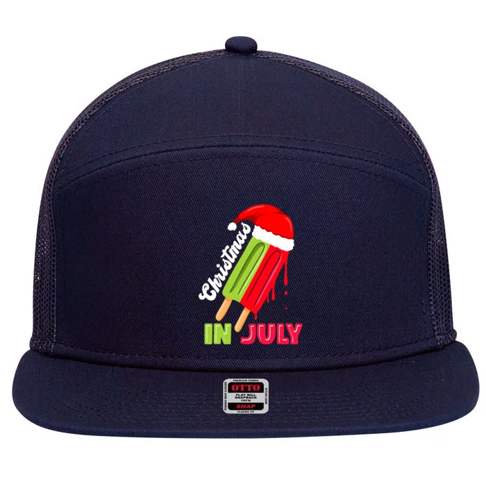 christmas in july watermelon ice pops, fun christmas in july 7 Panel Mesh Trucker Snapback Hat