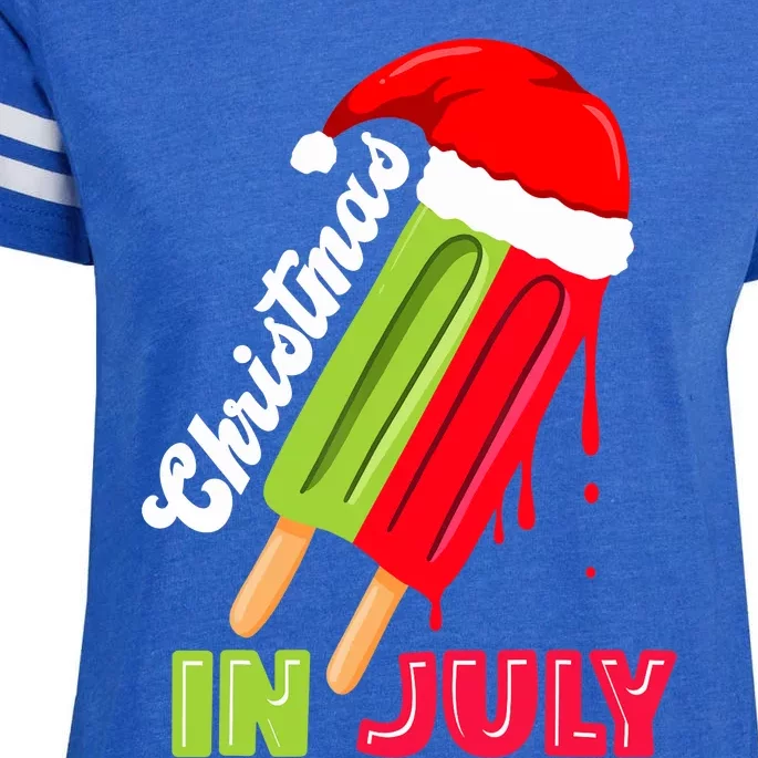 christmas in july watermelon ice pops, fun christmas in july Enza Ladies Jersey Football T-Shirt