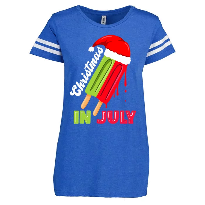 christmas in july watermelon ice pops, fun christmas in july Enza Ladies Jersey Football T-Shirt