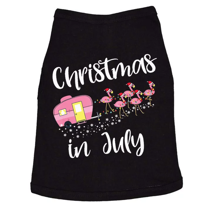 Christmas in July Flamingo Pink Funny Camping Camper Trailer Doggie Tank