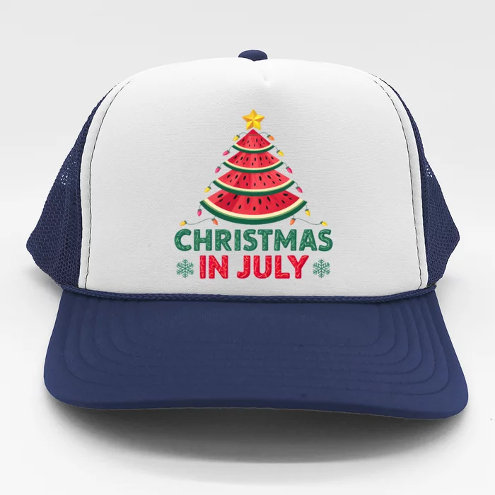 Christmas In July Watermelon Tree Summer Trucker Hat