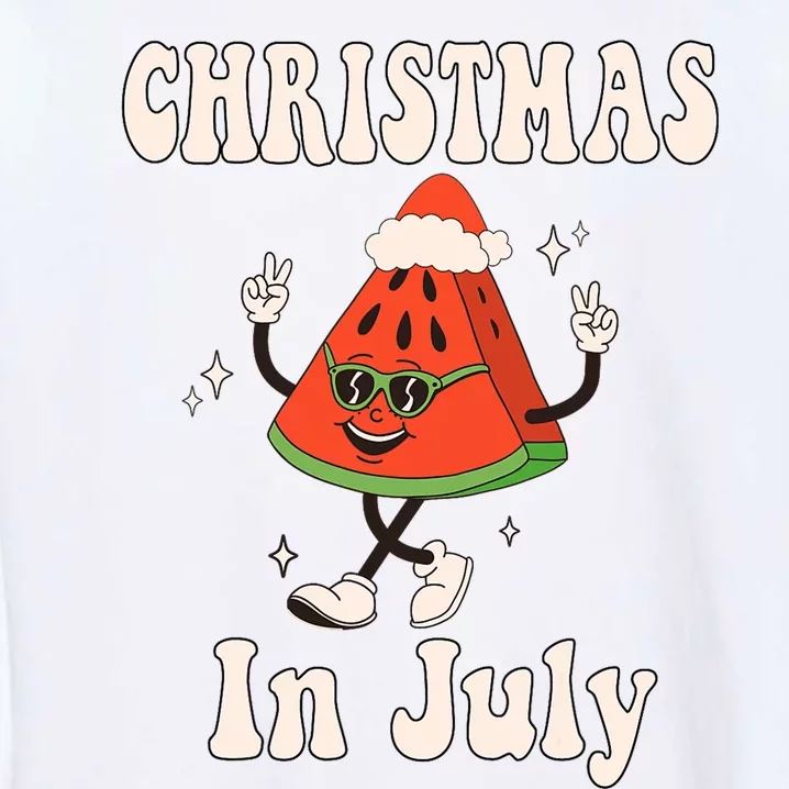 Christmas In July Retro Watermelon Garment-Dyed Sweatshirt