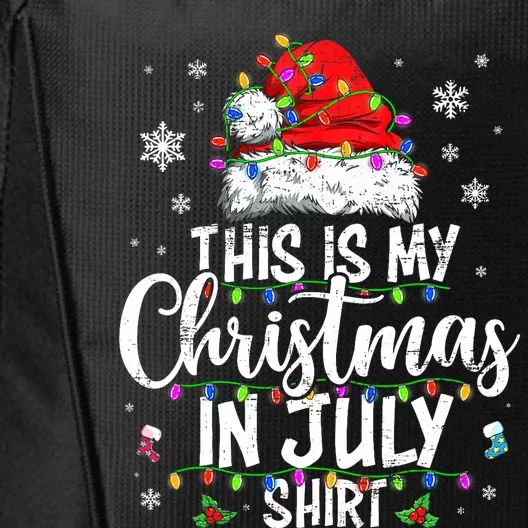 Christmas In July Santa Hat Summer Beach Vacation Xmas City Backpack