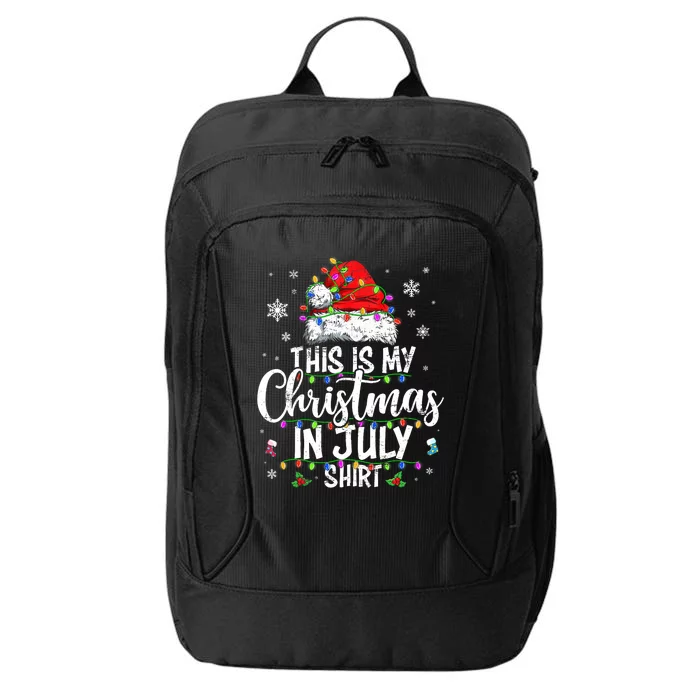 Christmas In July Santa Hat Summer Beach Vacation Xmas City Backpack