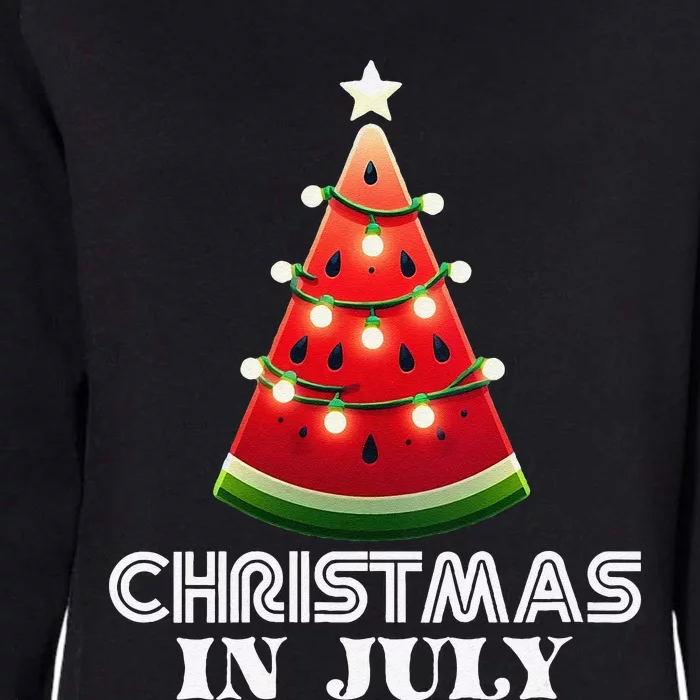 Christmas In July Watermelon Xmas Light Summer Womens California Wash Sweatshirt