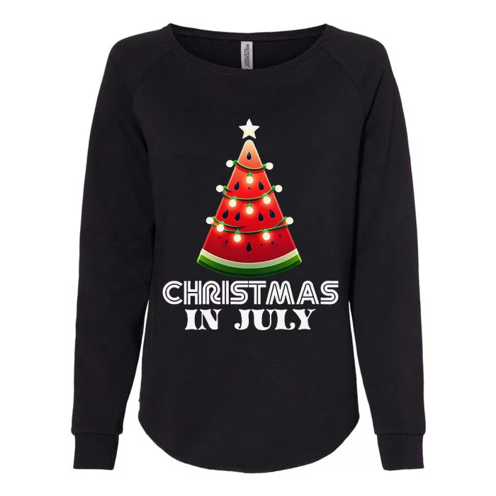 Christmas In July Watermelon Xmas Light Summer Womens California Wash Sweatshirt