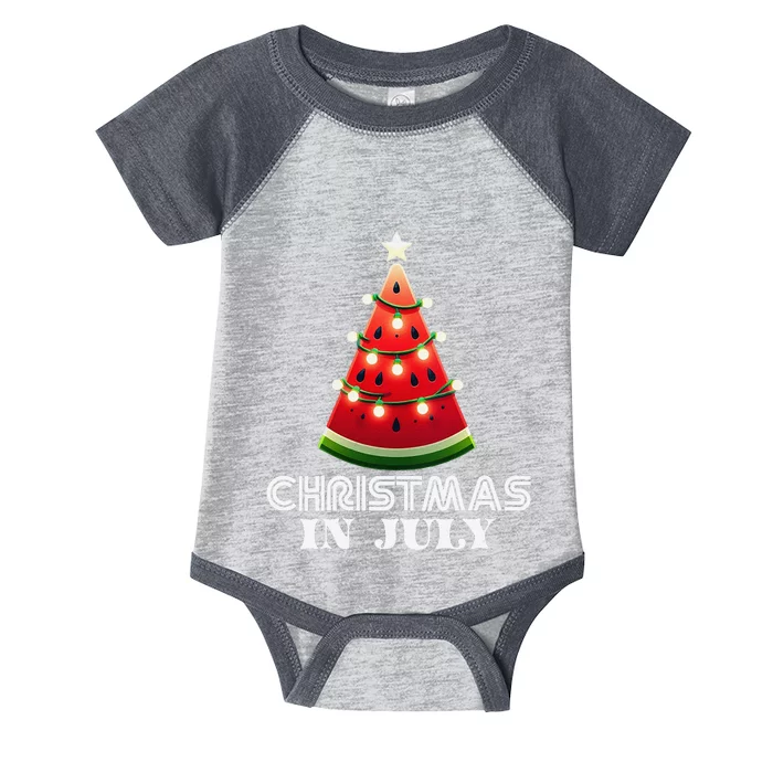 Christmas In July Watermelon Xmas Light Summer Infant Baby Jersey Bodysuit