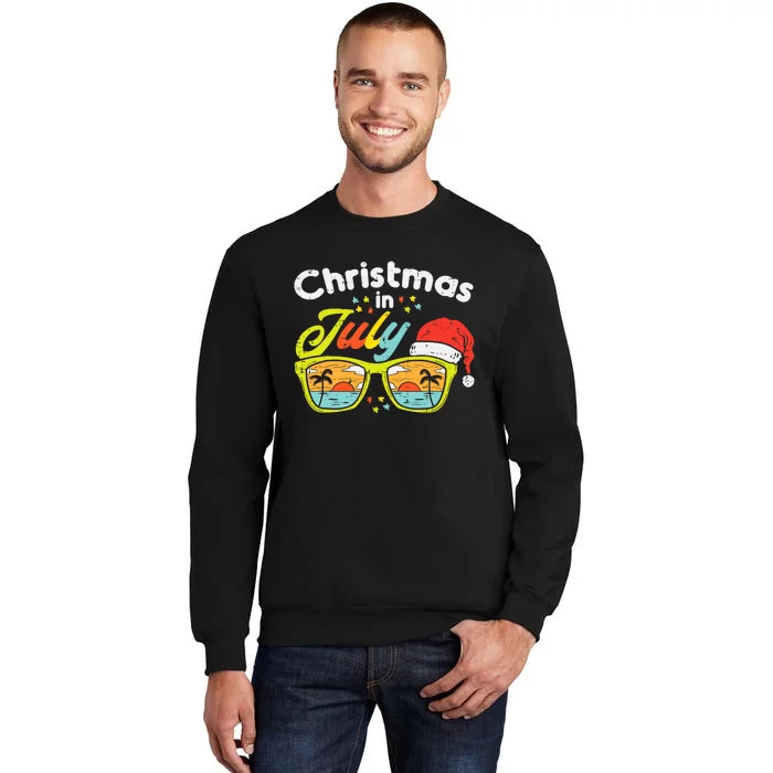 Christmas In July Sunglasses Santa Beach Summer Summer Xmas Sweatshirt