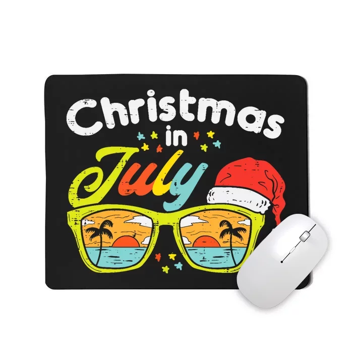 Christmas In July Sunglasses Santa Beach Summer Summer Xmas Mousepad