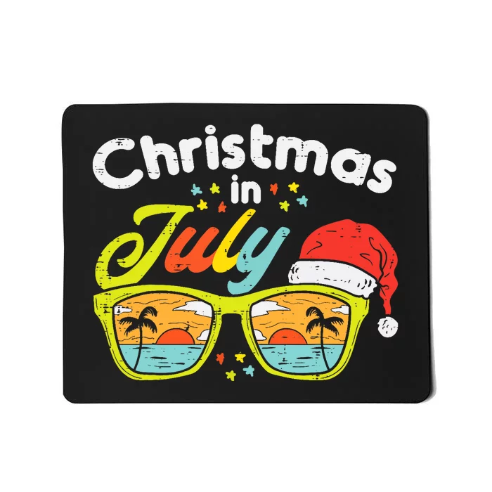 Christmas In July Sunglasses Santa Beach Summer Summer Xmas Mousepad