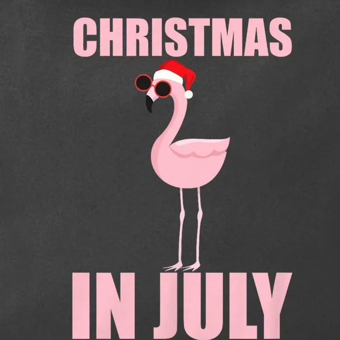 Christmas In July | Funny Flamingo In Santa Hat Zip Tote Bag