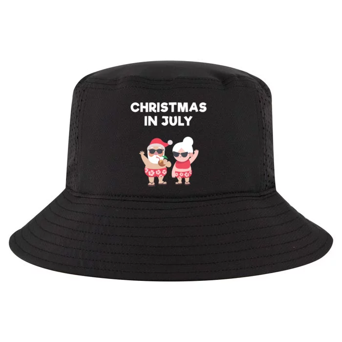 Christmas In July Funny Mr and Mrs Santa Claus Beach Cool Comfort Performance Bucket Hat