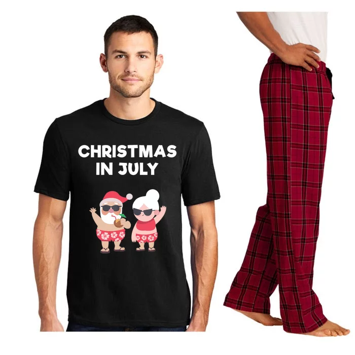 Christmas In July Funny Mr and Mrs Santa Claus Beach Pajama Set