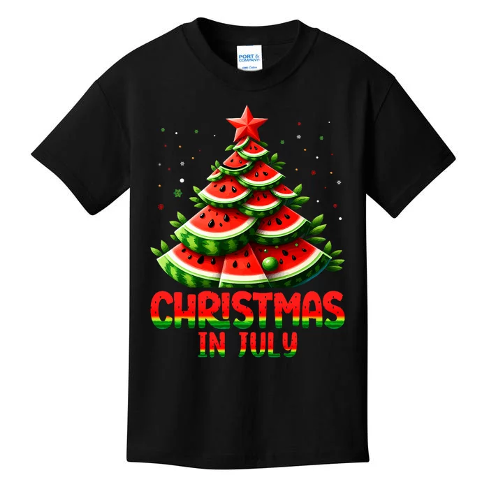 Christmas In July Watermelon Tree Summer Kids T-Shirt