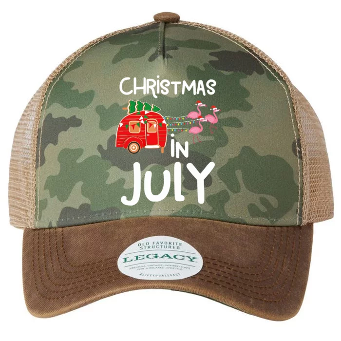 Christmas In July, Funny Summer Camper Legacy Tie Dye Trucker Hat