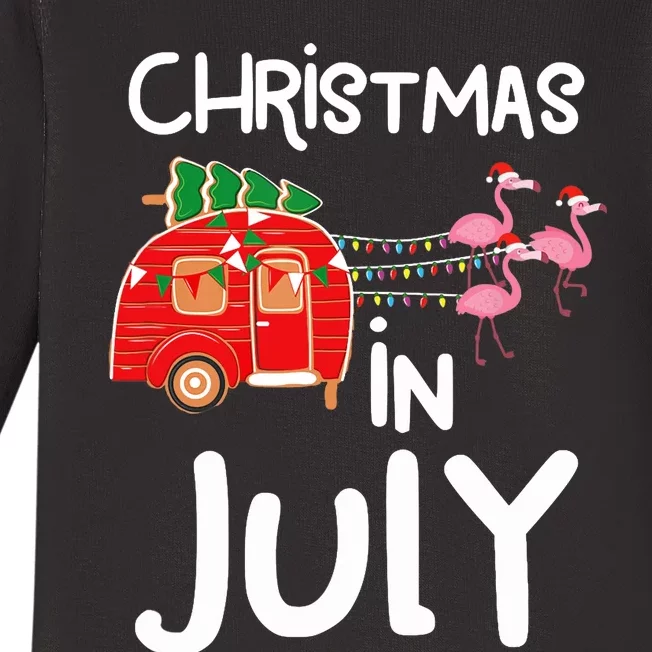 Christmas In July, Funny Summer Camper Baby Long Sleeve Bodysuit