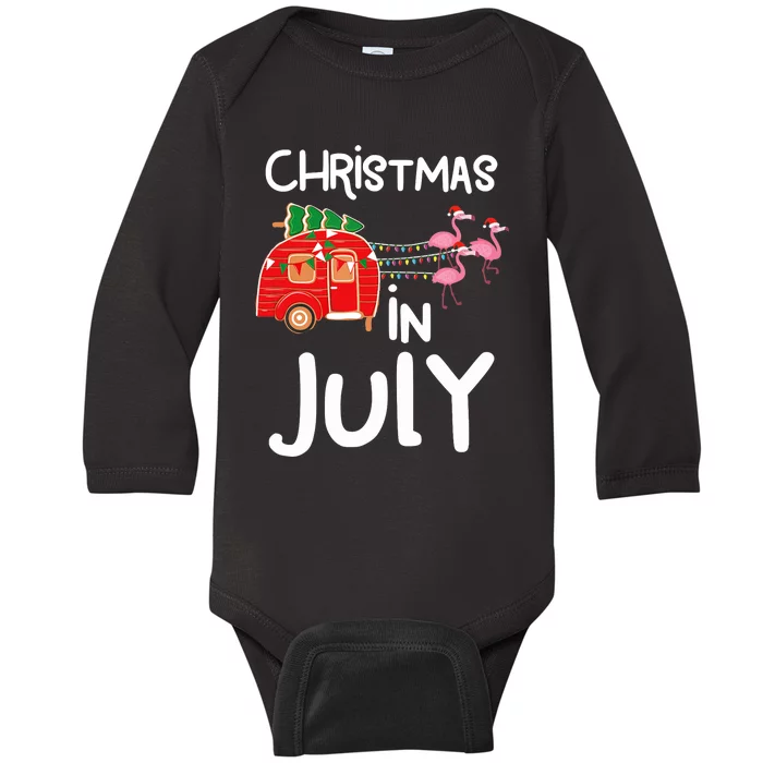 Christmas In July, Funny Summer Camper Baby Long Sleeve Bodysuit