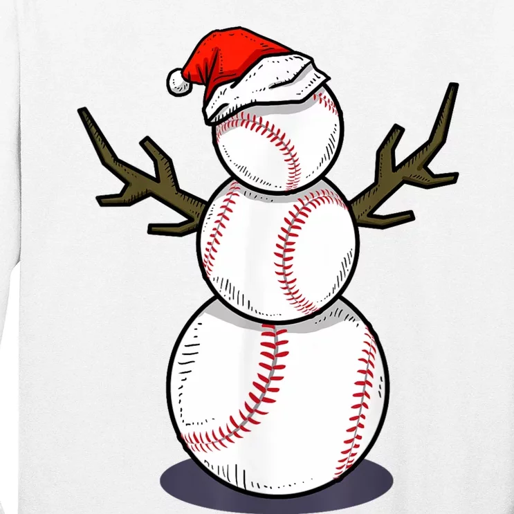 Christmas In July Summer Baseball Snowman Party Long Sleeve Shirt