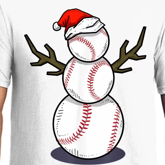 Christmas In July Summer Baseball Snowman Party Pajama Set