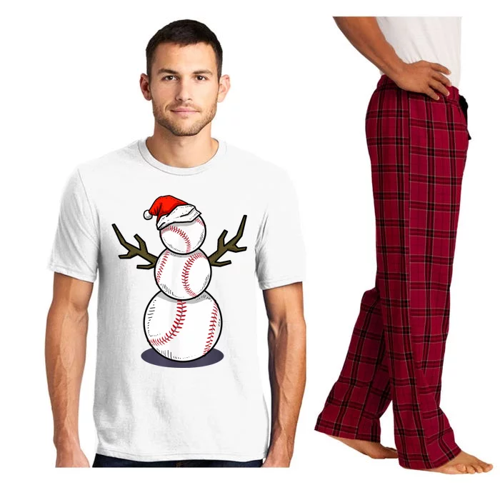 Christmas In July Summer Baseball Snowman Party Pajama Set