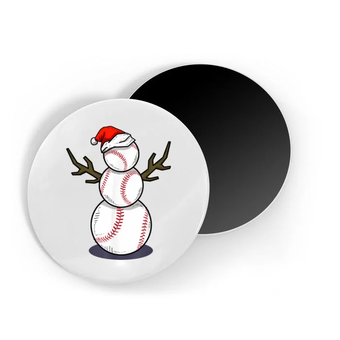 Christmas In July Summer Baseball Snowman Party Magnet