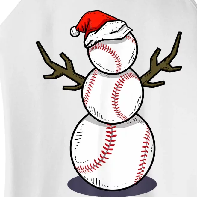 Christmas In July Summer Baseball Snowman Party Women’s Perfect Tri Rocker Tank