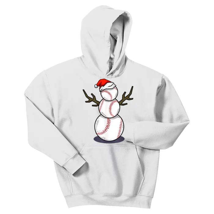 Christmas In July Summer Baseball Snowman Party Kids Hoodie