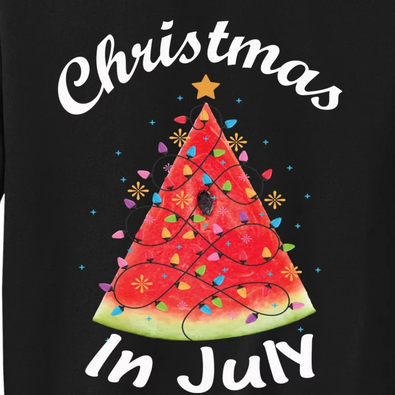 Christmas In July Summer Design Melon Christmas Tree Summer Tall Sweatshirt