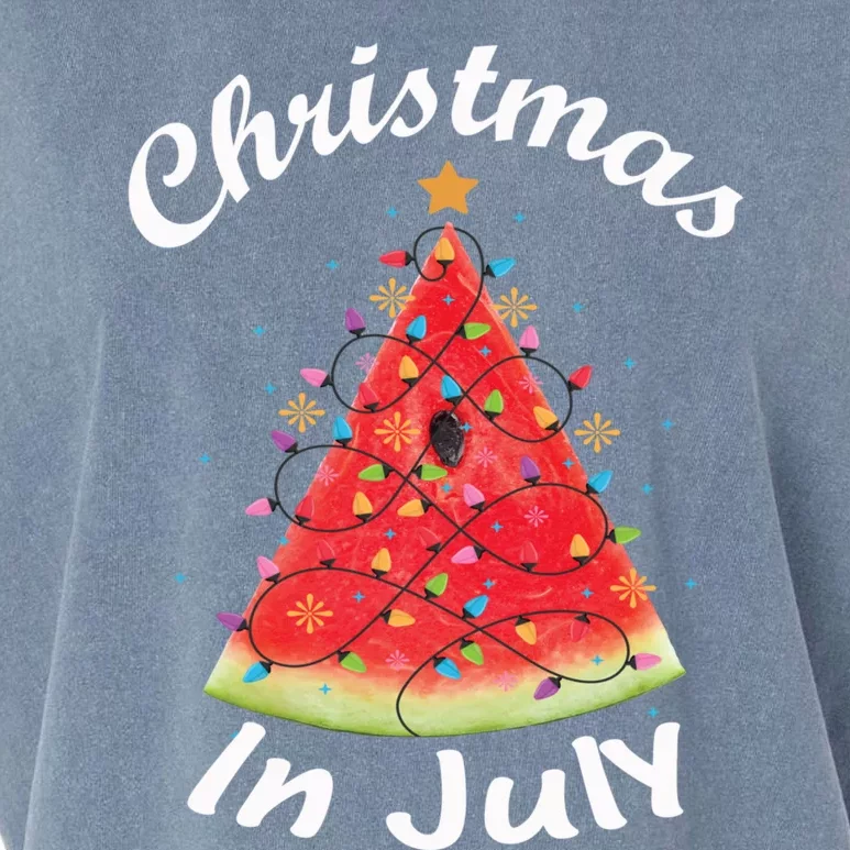 Christmas In July Summer Design Melon Christmas Tree Summer Garment-Dyed Women's Muscle Tee