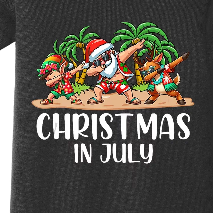 Christmas In July Dabbing Santa Squad Baby Bodysuit