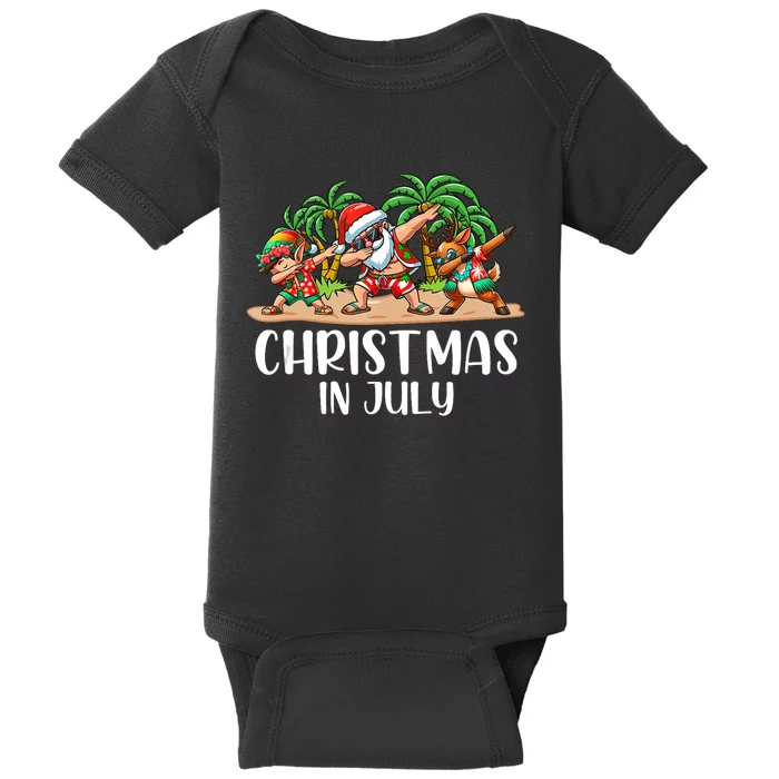 Christmas In July Dabbing Santa Squad Baby Bodysuit