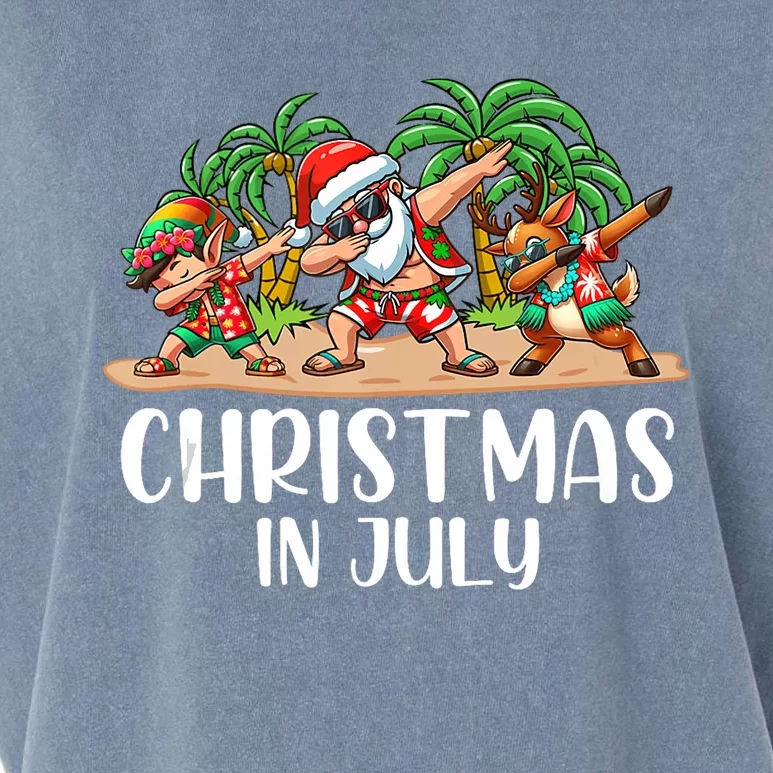 Christmas In July Dabbing Santa Squad Garment-Dyed Women's Muscle Tee