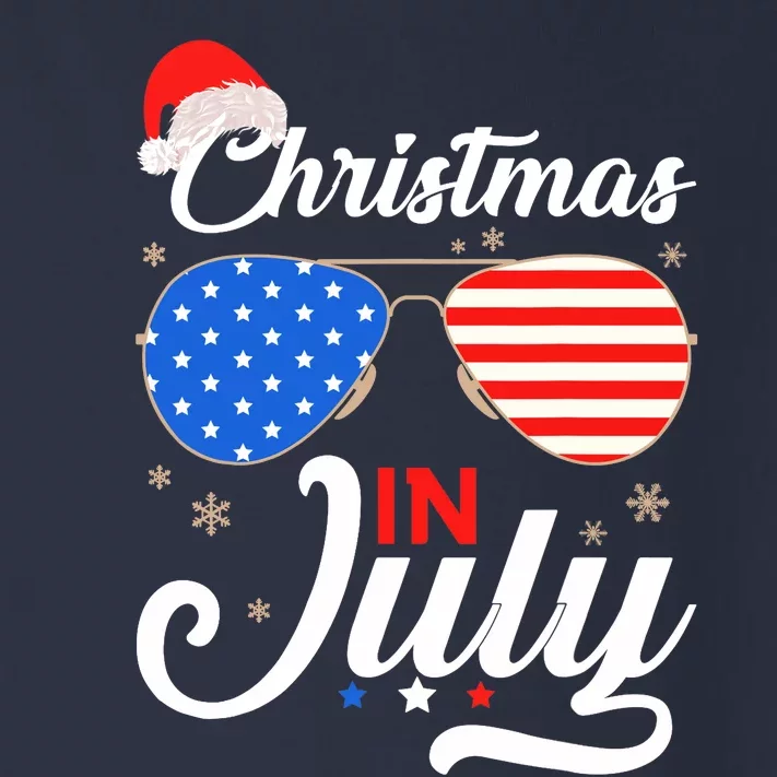 Christmas In July Funny 4th Of July Beach Summer Christmas Toddler Long Sleeve Shirt