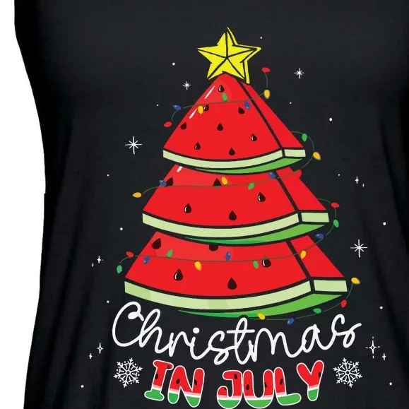 Christmas In July Watermelon Tree Summer Ladies Essential Flowy Tank