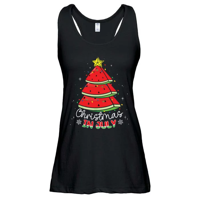 Christmas In July Watermelon Tree Summer Ladies Essential Flowy Tank