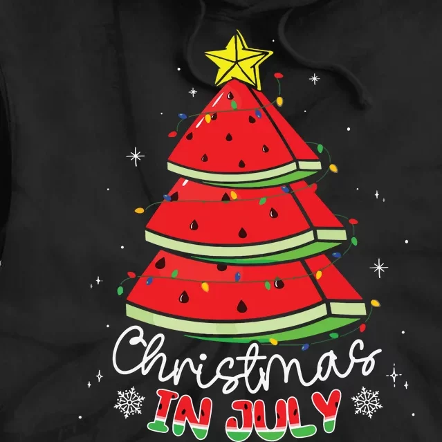 Christmas In July Watermelon Tree Summer Tie Dye Hoodie