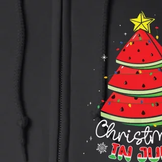 Christmas In July Watermelon Tree Summer Full Zip Hoodie