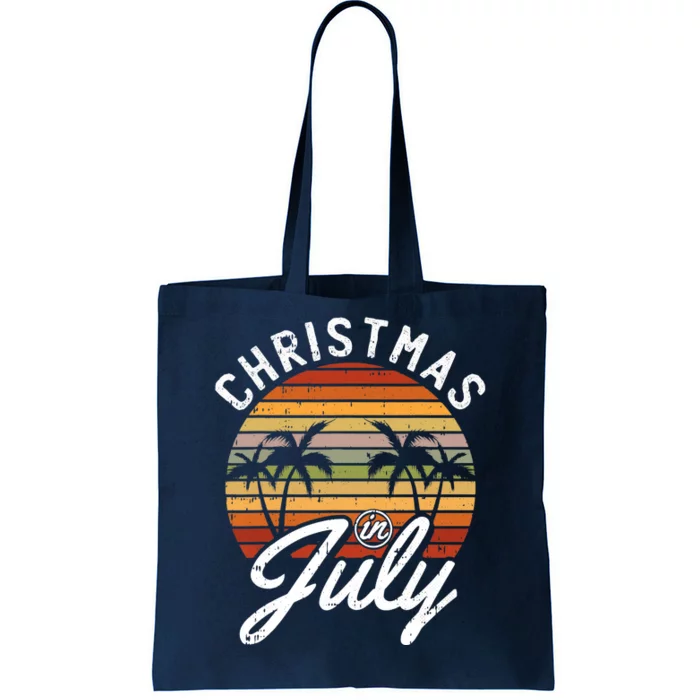 Christmas In July Retro Tropical Beach Summer Hawaii Surfer Tote Bag