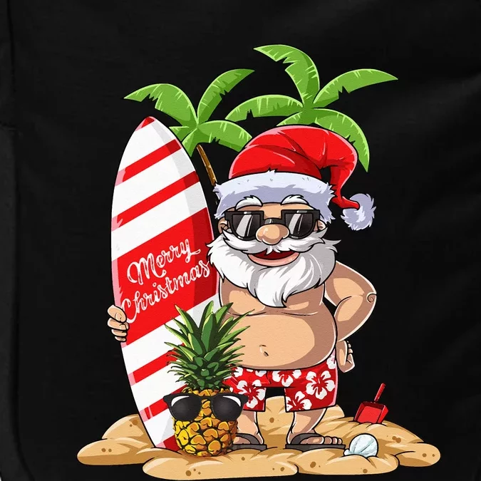 Christmas in July Santa Hawaiian Summer Surf Surfing Surfer Impact Tech Backpack